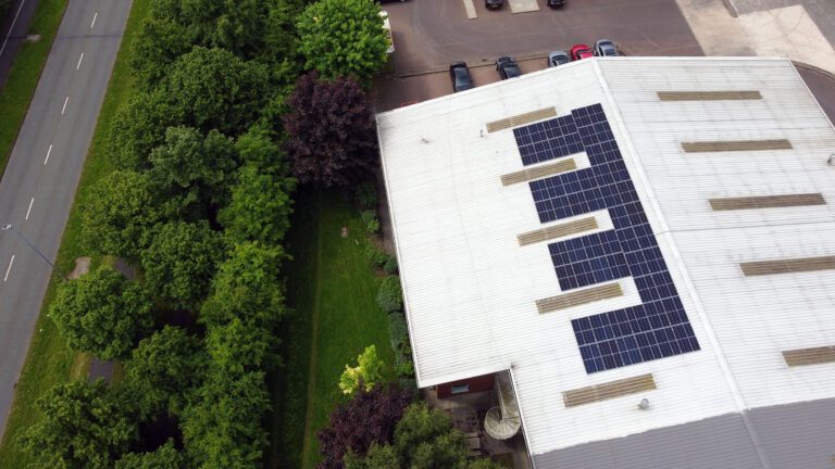 warehouse with solar panels