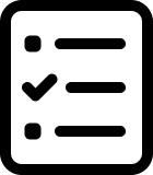 Checklist icon with three horizontal lines and a checkmark, symbolizing tasks and completed items.