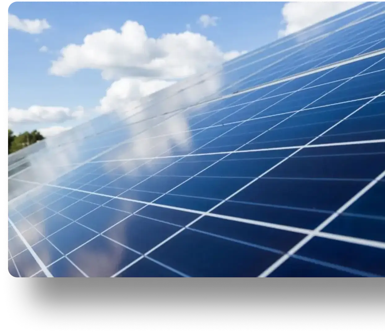 Solar panels gleaming under the afternoon sun on a commercial rooftop in Sheffield’s bustling downtown.