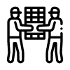 A worker icon lifting a solar panel.