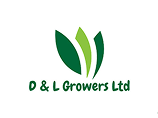 Logo of D & L Growers Ltd: three green leaves in different shades above the company name D & L Growers Ltd in green text on a white background.