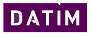 The logo features DATIM in bold, white capital letters on a rich purple background, creating a strong brand presence.