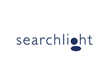 Text logo of the word searchlight in lowercase, featuring an enlarged and bold dot above the i. The design is dark blue on a white background.