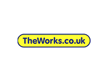 The image displays a logo featuring the text TheWorks.co.uk in blue on a yellow oval background with a blue border.