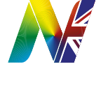 Stylized letter N, green to yellow gradient with British flag pattern on right side, on pristine white background.