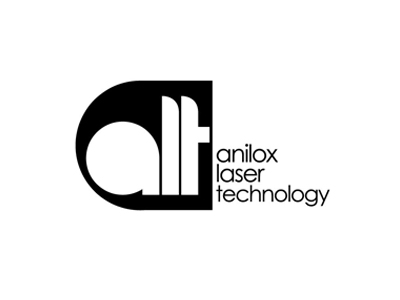 Black and white logo: large "alt" left, "anilox laser technology" stacked right, modern minimal style.