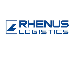 Rhenus Logistics logo: stylized blue graphic and bold blue company name on white background.