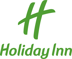 Green "H" above "Holiday Inn" in casual green font on a white background.