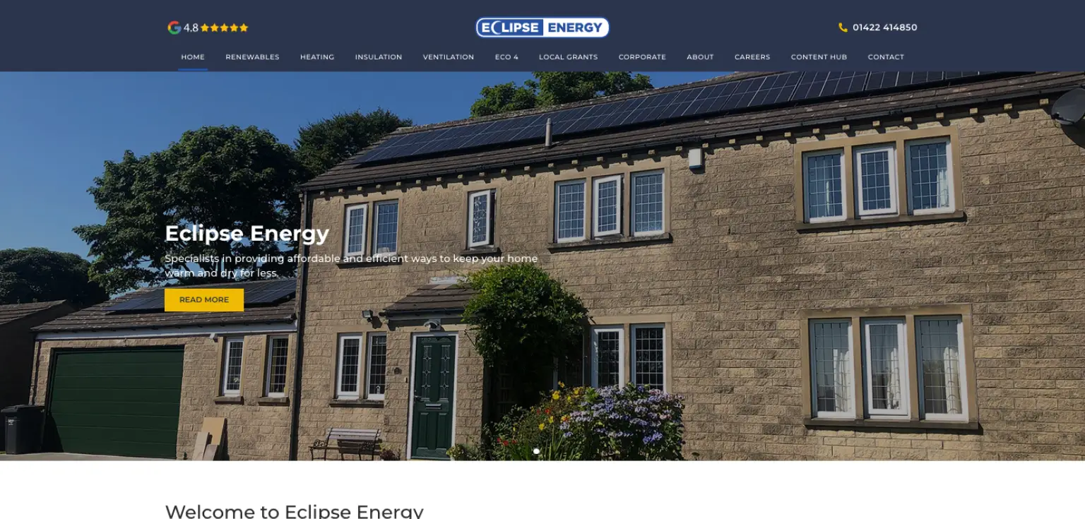 WordPress theme for solar energy solutions, highlighting modern design and functionality for green technology sites.