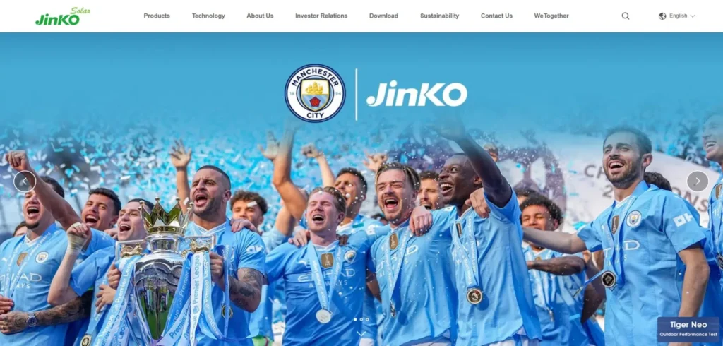 Jinko Solar homepage