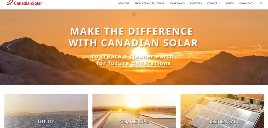 Canadian Solar homepage