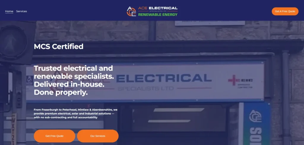 Ace Electrical Specialists homepage