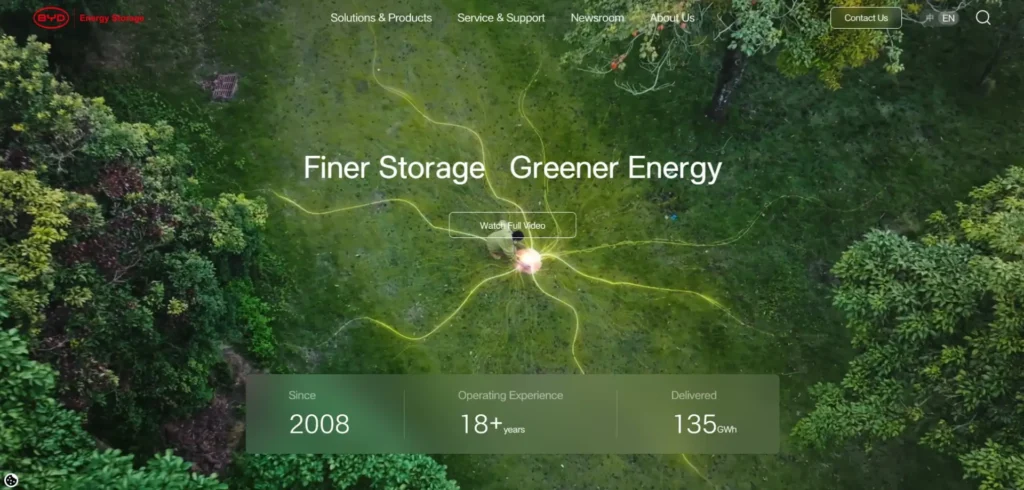 BYD Energy Storage homepage