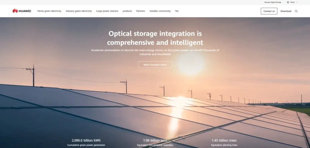 Huawei Solar homepage