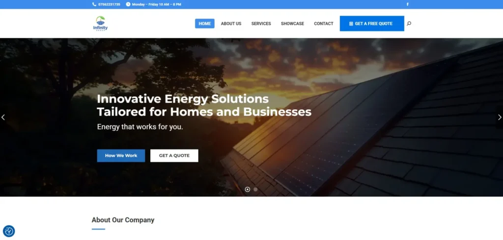 Infinity Heat & Power Solutions homepage