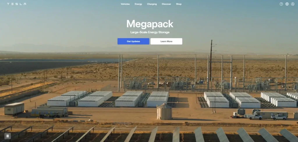 Tesla Energy homepage